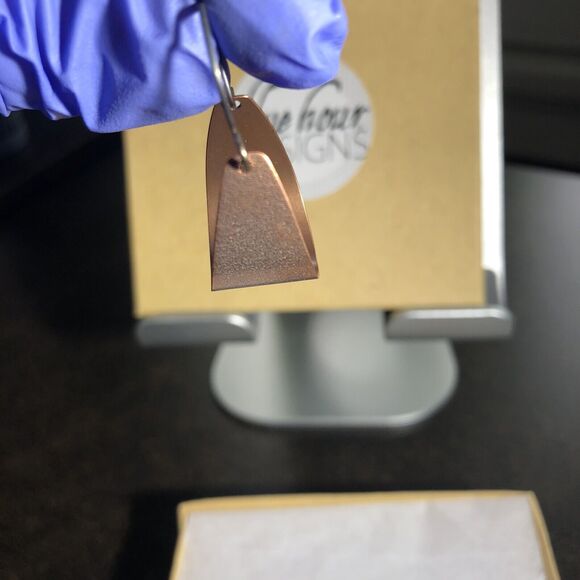 Copper Scoop Earrings Small Arc Shaped Handmade Jewelry By Blue Hour Design - Picture 6 of 10